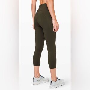 NWOT NEW Lululemon Fast and Free High-Rise Crop II 23" Dark Olive